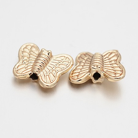 Cadmium Free & Nickel Free & Lead Free Alloy Butterfly Beads PALLOY-E390-12G-NR-1