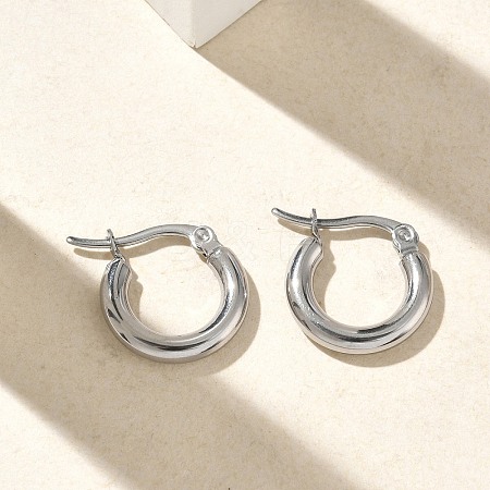 304 Stainless Steel Hoop Earrings for Women EJEW-A159-01P-1