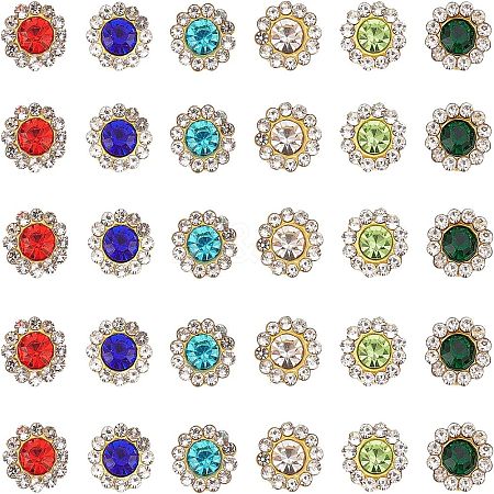 SUPERFINDINGS 600Pcs 6 Colors Sew on Rhinestone RGLA-FH0001-02-1