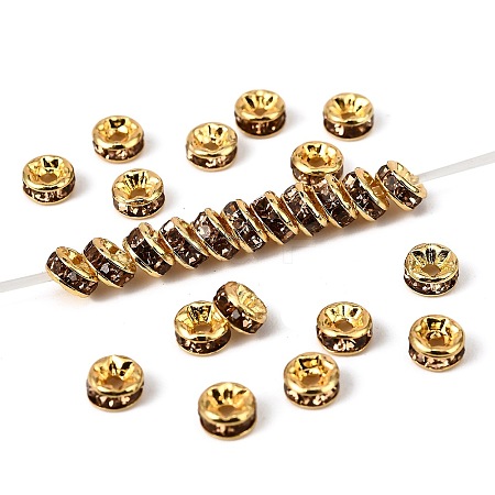 Brass Grade A Rhinestone Spacer Beads RSB034NF-05G-1