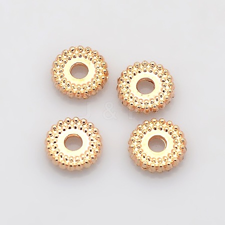 Disc Plating Zinc Alloy Spacer Beads PALLOY-N0101-07RG-1