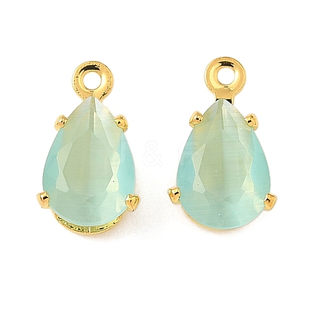 Brass Micro Pave Cubic Zirconia Charms KK-S336-02G-B-1