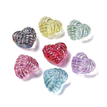 UV Plating Iridescent Acrylic Beads OACR-B021-05-1