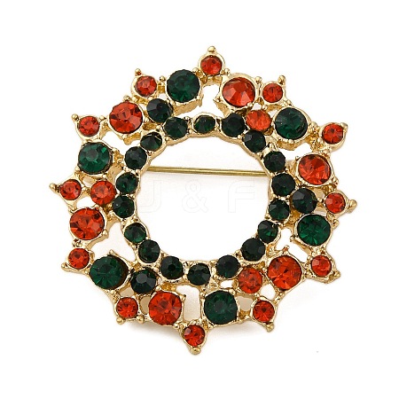 Rhinestone Alloy Brooches JEWB-M047-02G-05-1