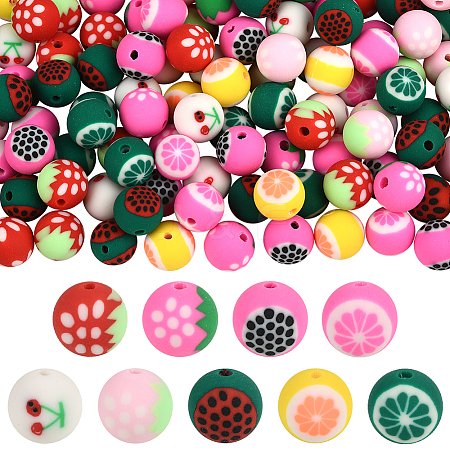 180Pcs 9 Colors Fruits Theme Handmade Polymer Clay Beads CLAY-PA0001-15-1