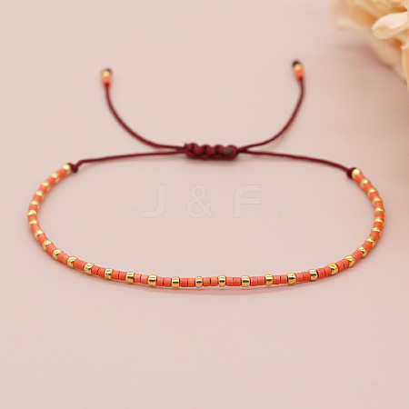 Glass Seed Beads Braided Bead Bracelets MT5795-2-1