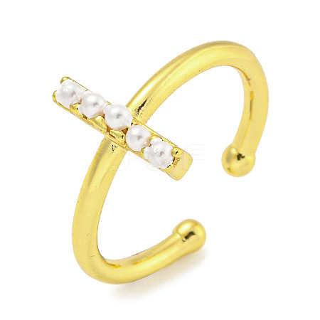 Rack Plating Brass Open Cuff Rings for Women RJEW-F162-01G-I-1