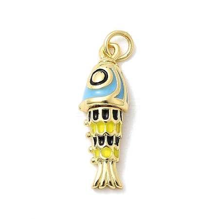 Brass Enamel Pendants KK-H529-51G-04-1