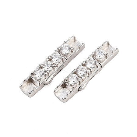 925 Sterling Silver Micro Pave Clear Cubic Zirconia Bayonet Clasps STER-C016-01A-P-1