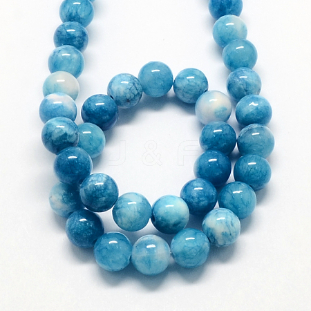 Natural Dyed White Jade Gemstone Bead Strands X-G-R271-6mm-XP15-1