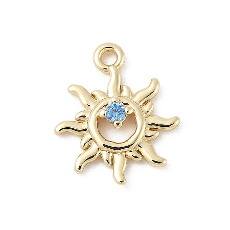 Brass Micro Pave Cubic Zirconia Charms KK-M326-20C-G-1