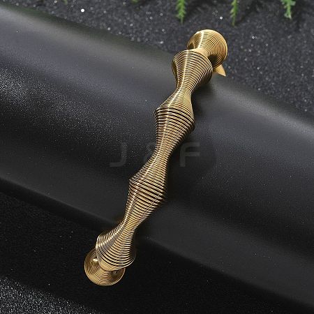 304 Stainless Steel Stretch Bangles for Women BJEW-P315-02C-G-1