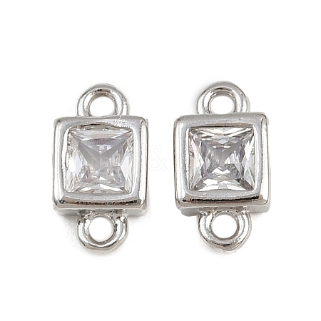 Brass Pave Clear Cubic Zirconia Connector Charms KK-A269-25P-1