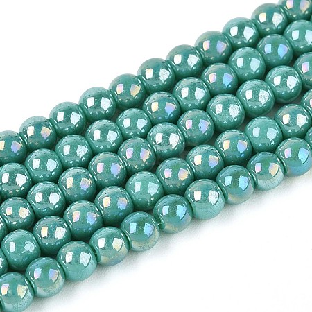 Electroplate Opaque Glass Beads Strands GLAA-T032-P4mm-AB12A-1