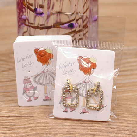 Rectangle Paper Earring Display Card with Hanging Hole CDIS-C004-01F-1