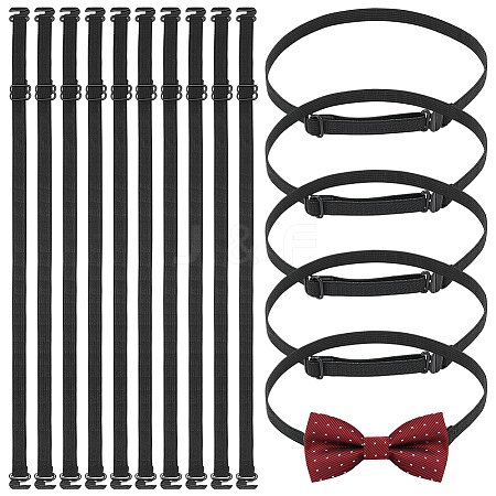 BENECREAT 16Pcs Adjustable Polyester Elastic Bow Tie Extender Bands FIND-BC0005-75B-02-1