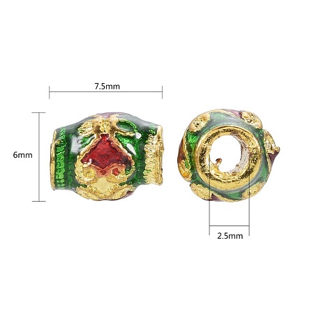 Chinese Style Alloy Enamel Beads ENAM-L015-29A-G-1