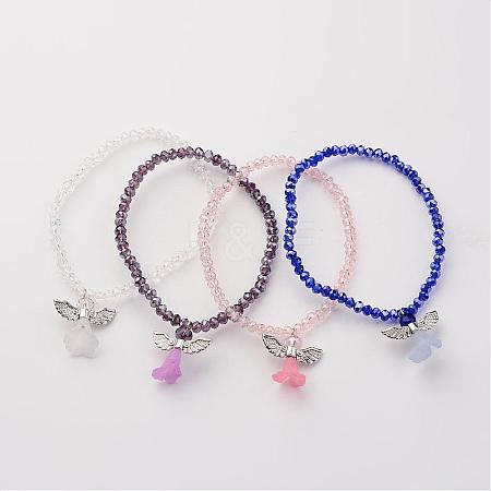 Glass Beads Stretch Bracelets BJEW-JB02441-1