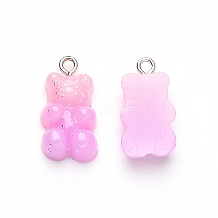 Gradient Color Opaque Resin Pendants RESI-R433-02D-1