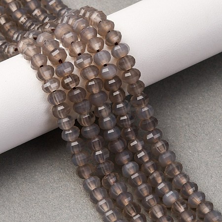 Natural Grey Agate Beads Strands G-P587-D04-01-1