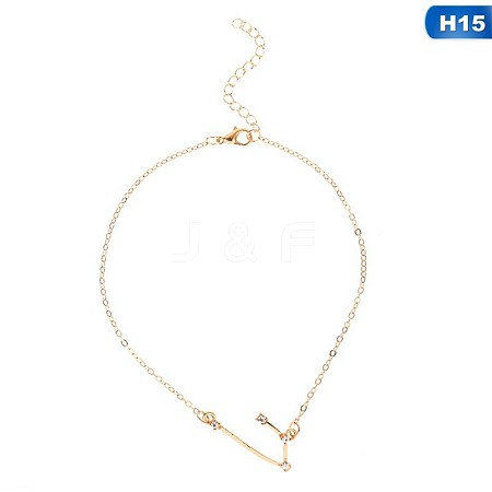 Twelve Constellation Alloy Crystal Rhinestone Link Chain Anklets for Women FS-WG97E4C-01-1