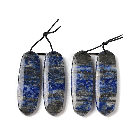 2Pcs Natural Lapis Lazuli Pendants G-A228-02C-1