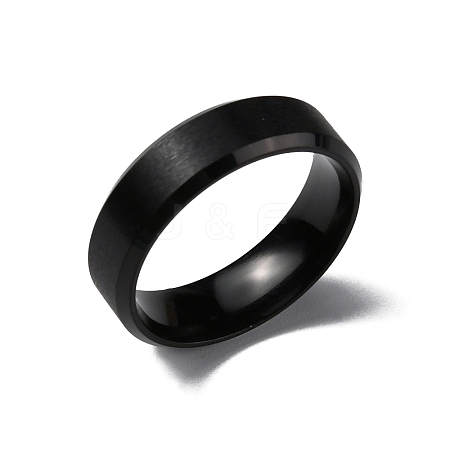 PVD Vacuum Plating Matte Style 304 Stainless Steel Wide Band Finger Rings for Women Men RJEW-WH0009-14C-EB-1