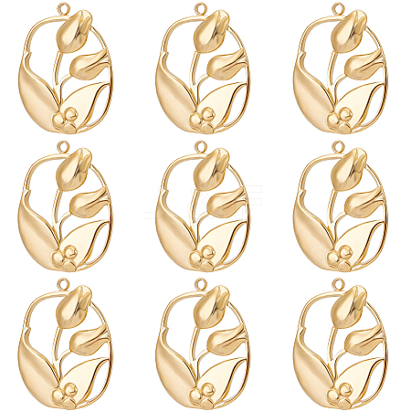 10Pcs 304 Stainless Steel Pendants STAS-BBC0003-46-1