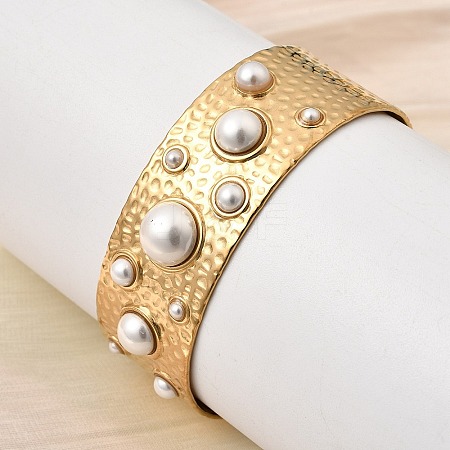 304 Stainless Steel Open Cuff Bangles BJEW-K264-05G-1
