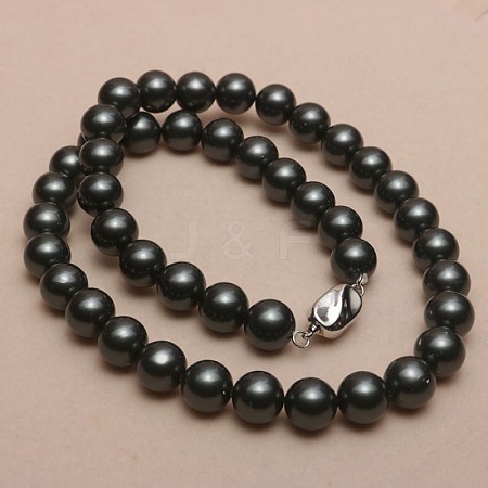 Dyed Shell Pearl Round Beaded Necklaces for Women WG18377-37-1