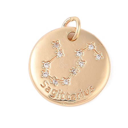 Brass with Clear Cubic Zirconia Pendants LS-KK-N256-24I-G-1