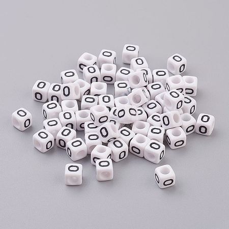 50g Opaque Acrylic Horizontal Hole Letter Beads SACR-TA0001-19M-1