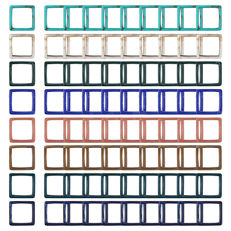 80Pcs 8 Colors Acrylic Bead Frame OACR-ME0001-17-1