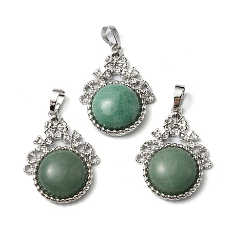 Natural Green Aventurine Pendants G-P498-01P-07-1