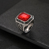 316 Stainless Steel Pave Cubic Zirconia Statement Finger Rings for Men EZ2638-3-1