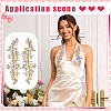 Brass Rhinestone Cloth Patches PATC-WH0031-003G-01-5