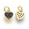 Brass Micro Pave Cubic Zirconia Charms ZIRC-G150-03A-2