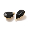 Real 18K Gold Plated Brass with Glass Pendants KK-177-22G-08-3