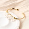 Natural Quartz Crystal Beads Cuff Bangles for Women BJEW-Q035-01G-08-5
