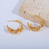 Twisted Coil Brass Wire Wrapped Stud Earrings YX7493-4