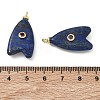 Brass & Dyed Natural Lapis Lazuli & Cubic Zirconia Pendants GG-CBAD360-20G-06-3