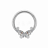 304 and 316 Surgical Stainless Steel Cubic Zirconia Butterfly Nipple Rings WGE628F-07-1