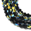 Electroplate Transparent Glass Beads Strands EGLA-K015-18G-3