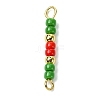 12Pcs 12 Styles Glass Seed Beads & Brass Rondelle Beaded Connector Charms PALLOY-JF03294-4