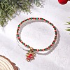 Christmas Glass Seed Beads & Glass Beads Multi-layered Bracelets BJEW-MZ00240-03-2