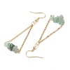 304 Stainless Steel with Natural Green Aventurine Dangle Earrings EJEW-JE06010-05-4