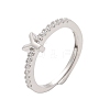 S925 Sterling Silver Adjustable Letter Rings for Women RJEW-M068-01P-Y-2