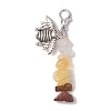 Natural Citrine & Tiger Eye Chips Pendant Decoration HJEW-JM02100-02-4