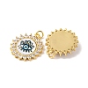 Rack Plating Brass Micro Pave Cubic Zirconia Pendants KK-H486-21G-03-2