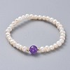 Stretch Grade A Natural Freshwater Pearl Bracelets BJEW-JB04623-03-1
